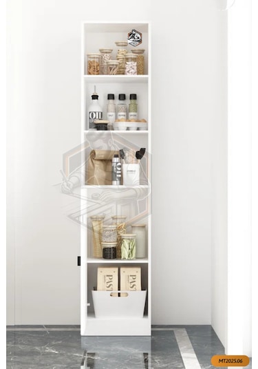 Mdf Tek Kapaklı Ve Açık Raflı Çok Amaçlı Mutfak Dolabı/kavanozluk