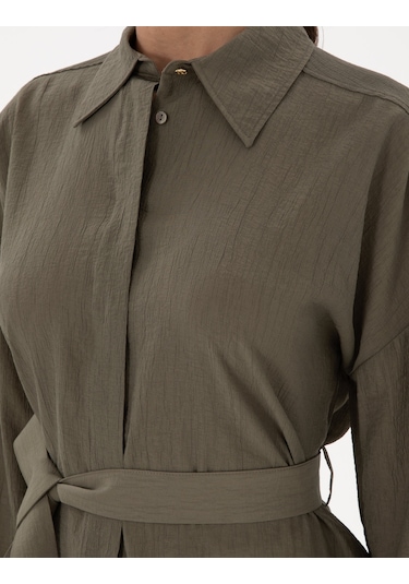 Pierre Cardin Kadın Haki Gömlek Desenli 50306501-vr027 Haki