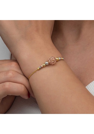 Gümüş Renkli Top Dorika Kadın Bileklik Gümüş