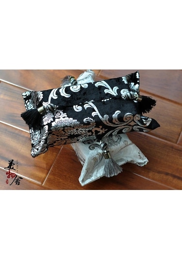 Siyah 18 Cm X 32 Cm-klasik Gümüş Pompalama Kağit Kutu Doku Kutusu Seti Moda Araba Moda Bez Havlu Setleri