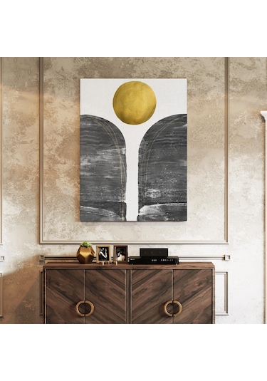 Minimalist Altın Çemberli Kanvas Tablo Nv00286