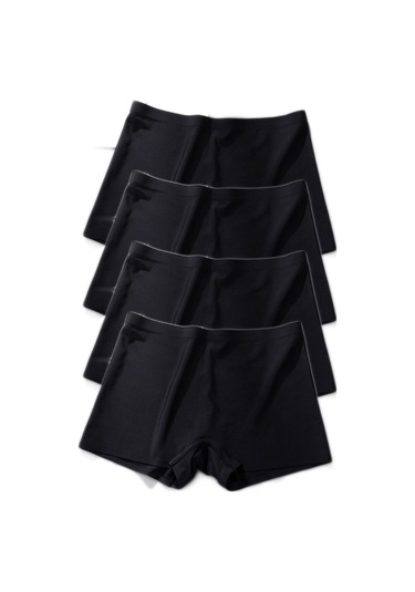 Royaleks Kadın Dikişsiz Görünmez Iz Yapmaz Mini Şort Boxer 4 Adet Siyah