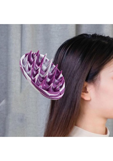 Suntek Saç Derisi Masaj Aleti Yıkama Bakım Fırçası Ev Banyo Menekşe