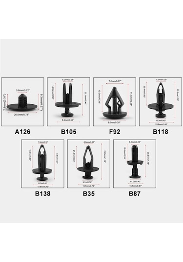 Cbtx 415 Adet Araba Tutucu Klips Çeşitleri Araba Paneli Trim Plastik Bağlantı Elemanları Perçin Klips Seti