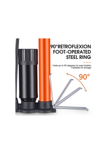 Yifomall Ev İçi Dikey El Pompa, 160psı Basınç, Çelik Gövde, Basınç Göstergeli, Bisiklet-elektrikli Araç-toplastik İçin 3 Valfli