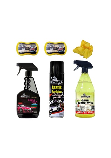 Hızlı Cila Lastik Parlatıcı Genel Temizleyici Sünger + Bez Ebrayn