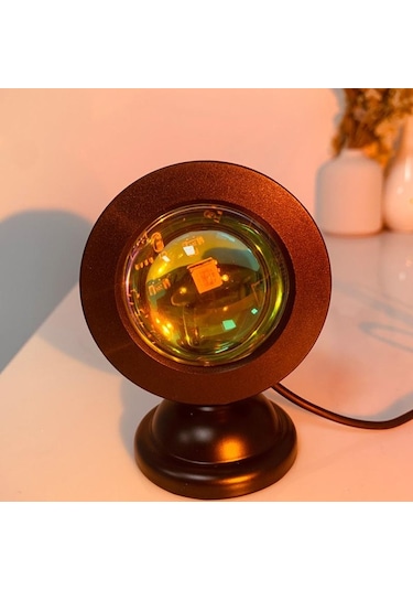 Jms Led Usb Gün Batımı Lamba Projektör Ev Dekor Gece Lambası Taşınabilir Mood Işık Neon Çok Renkli