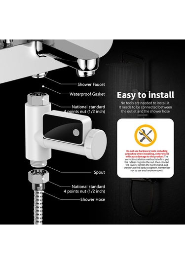 Yunboo Banyo Su Sıcaklığı Ölçer Led Gösterge, 360 Döner, / Değiştirilebilir, Bebek Duşu İçin, Beyaz Pil Dahil Değil Beyaz