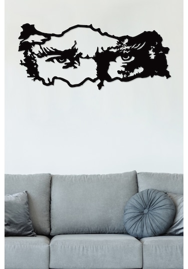 Gowpenart Atatürk Ve Türkiye Siyah Metal Duvar Tablosu