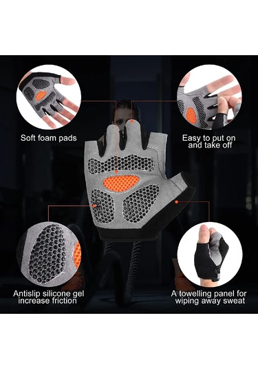 Weightlifti Spor Eldiven Spor Eğitimi Parmaksız Kadın Erkek S