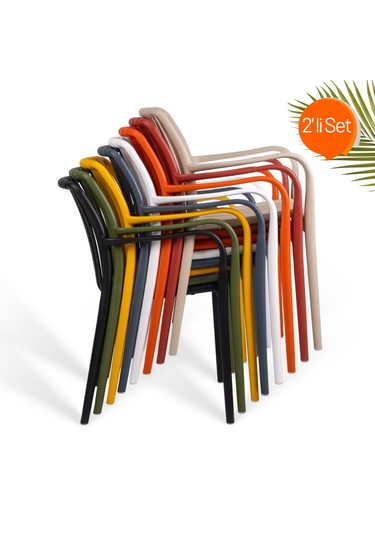 Paris Lüks Kafe Sandalyesi 2'li Set Beyaz