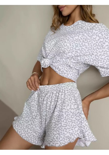 Lunnıca Paçalı Ve Tişörtlü Oversize Pamuklu Kadın Pijaması 246641685 Beyaz