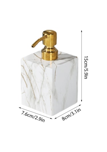 Homyl Mermer Dokulu Sabunluk Pompası Sabunluk, Banyo Sıvı Altın