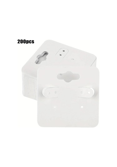 Willowhaven 200 Adet 2x2 Inç Kraft Kağıt Küpe Kartı Kesimli Sağlam Asma Etiketi Beyaz