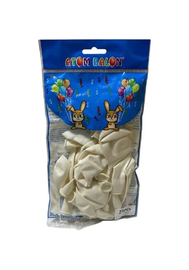25 Adet Beyaz K Balon Seti 2612 Çok Renkli