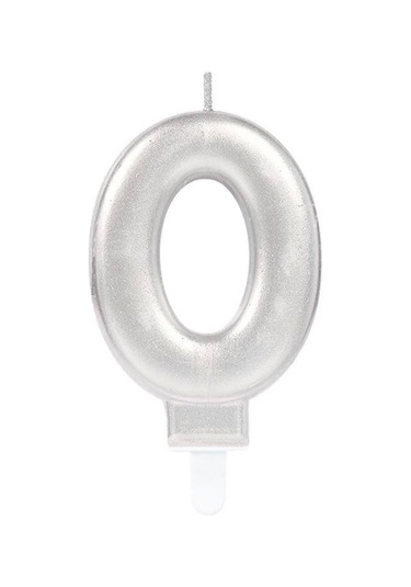 0 Rakam Mum Gümüş Renk Çok Renkli