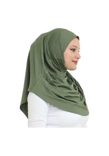 Hazır Giyim Türban Yumuşak Başörtü Şal - Haki Haki