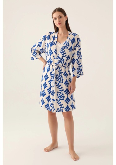 Arnetta 2924 3 Lü Sabahlıklı Kadın Şort Pijama Takımı Vanilya