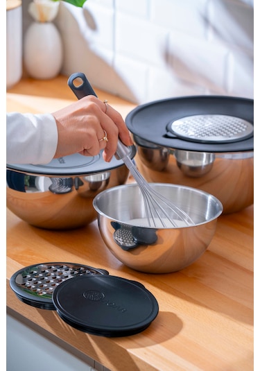 Acar Karat 17120 Çelik Rendeli 9 Parça Karıştırma Kabı