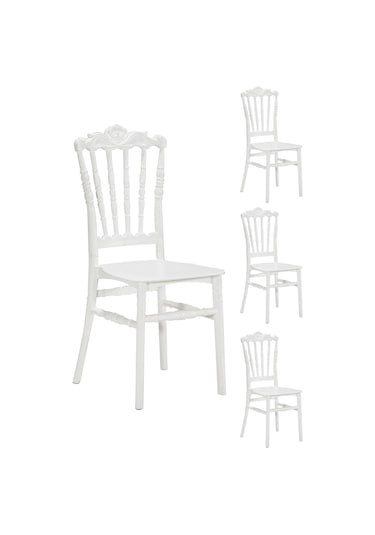 4 Adet Artemis Beyaz Sandalye / Balkon-Bahçe-Mutfak