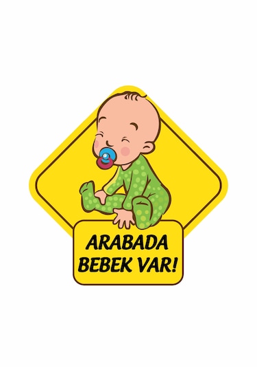 Arabada Bebek Var Sticker - Araba Oto Motosiklet Karavan Sticker - 00170 15x15 Cm