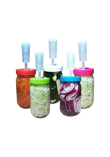 Ximistore9 86mm Geniş Ağız Mason Kavanozu İçin 5'li Plastik Fermantasyon Kapak Seti - Çok Renk Seçeneği