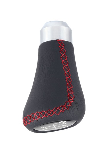 Geeroyoo Kırmızı Deri Vites Topu, Evrensel Uyumlu 8-12mm , 6 Vitesli Araçlar İçin, Montaj Seti Hortumlar, Anahtar, Cıvatalar