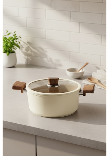 Bernardo Mayasa 7 Parça Seramik Tencere Seti Fil Dişi Fil Dişi