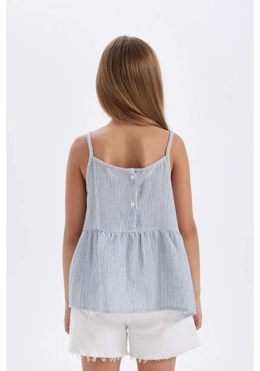 Defacto Kız Çocuk Askılı Bluz C3958A824SMBE311 Mavi