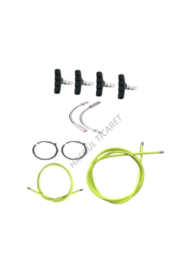 Hsgl Bisiklet Fren Neon Sarı Kablo Tel Papuç Pipo Set