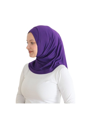 Spor Başörtüsü Kadın Hazır Giyim Türban Viskon Eşarp Şal - Mor Mor