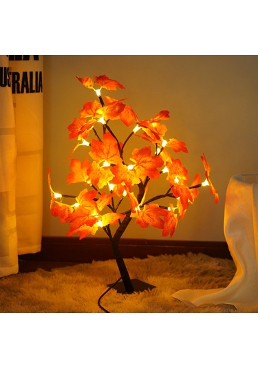 Hfambition Usb Akıllı Güneş Açısından Isılandırılmış Plastik Kırmızı Koyu Ev Dekorasyonu Işıklı Ağaç, Noel İçin 24 Led Isı Lambası Sıcak Beyaz