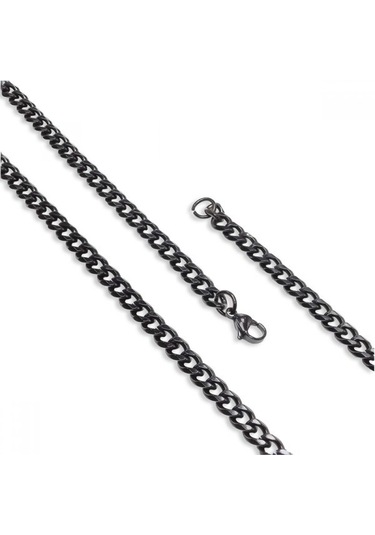 Çelik Erkek Zincir Kolye 1.6mm 9186 Siyah
