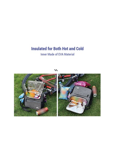 Mufunye Isı Ve Soğuk Tutan 3.5l Nylon Bisiklet Kafa Çantası - Su Geçirmez, Kol Çantası İle Çift Kullanimlı Gri