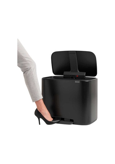 Bo Çöp Kovası, Pedallı, 36lt - Mat Siyah Mat Siyah