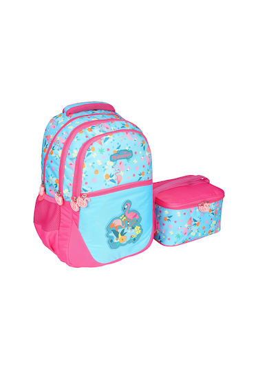 Relaxion Mavi Flamingo ilkokul Çantası Beslenme Çantalı 1350-19