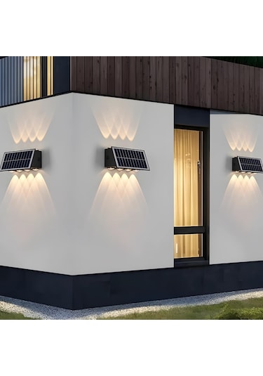 Cata 20 W Solar İki Yönlü Led Duvar Aplik - Gün Işığı 3000k - Siyah - Ip65 - Ct-8010