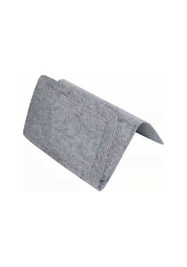 Orta Gri Ev Organizasyonu Filtreli Askılı Çanta - 32x20x10 Cm Yüksek Kaliteli, Pratik Ve Dayanıklı Yatak Başı Dolap Gri Gri