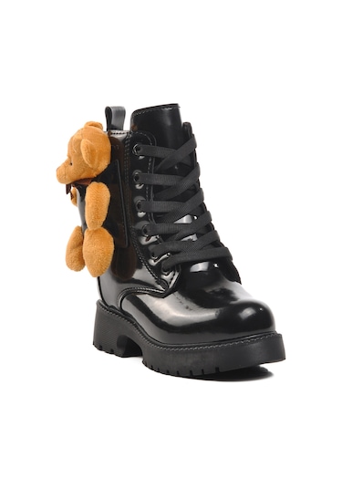 Siyah Poliüretan Kız Çocuk Bot Pegasi P Siyah