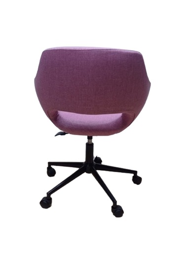 Ofis Koltuğu Çalışma Sandalyesi Pembe Renk Keten Kumaş Döküm Süng