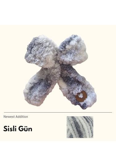 Sisli Gün Puffy Toka Beyaz - Gri - Pudra - Siyah