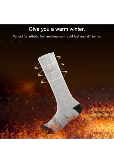 Geeroyoo Kumaş Isıtıcı Çoraplar, Winter Spor İçin Usb Şarjlı, Tip C Pil Kutusu İle, Gri-mavi, Erkek/kadın, Ski Ve Bisiklet Yürüyüşleri İçin Isı Sağlar Çok Renkli