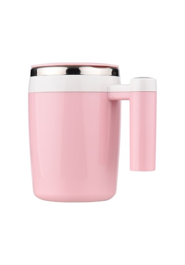 Neevoyu 380ml Pembe Otomatik Karıştırıcı Bardak, Manyetik Şarjlı, 304 Paslanmaz Çelik, Kapaklı, Kahve/süt/protein Tozu Karıştırır Pembe