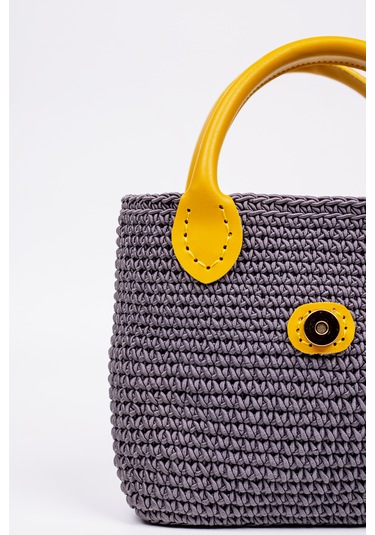 Fabric Craft Bag El Çantası Floş İplik Gri Gri