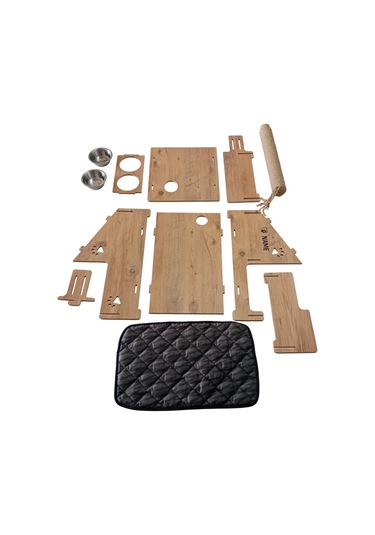 Realwood Dört Özellikli Ahşap Kedi Evi 60 x 55 CM