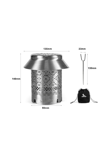 Açık Hava Isıtıcısı Taşınabilir Kamp Gazlı Ocak Isıtıcısı Paslanmaz Çe Gümüş