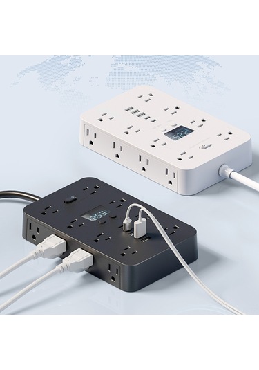 Gajeena 16 Lü Çift Taraflı Usb Ve Type-c Pd Hızlı Şarjlı Uzantı Paneli, 1.5m Kablolu, Amerikan Standardı, 2500w Güç, Ev/ofis/travel Kullanıma Uygun