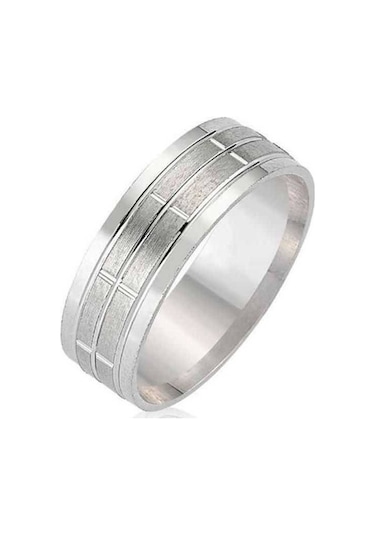 Sade Mat Gümüş Alyans Yüzük Wr49-1