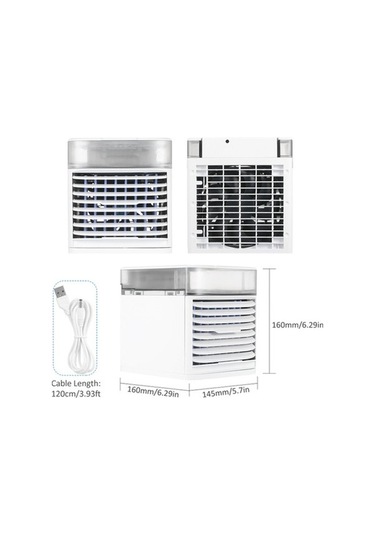 Ebitda 3 Hızlı Usb Soğutucu Fan - 41 Serinleten, Uv Dezenfekte, 7 Renk Led Masaüstü Klima - Ofis/yatak Odası/garaj İçin Etkili Soğutma