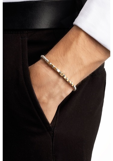 Klasik Stil Erkek 20 Cm Çelik Bileklik Sarı